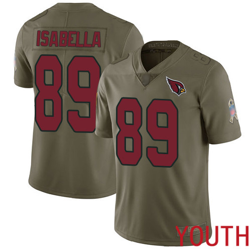 Arizona Cardinals Limited Olive Youth Andy Isabella Jersey NFL Football #89 2017 Salute to Service->arizona cardinals->NFL Jersey
